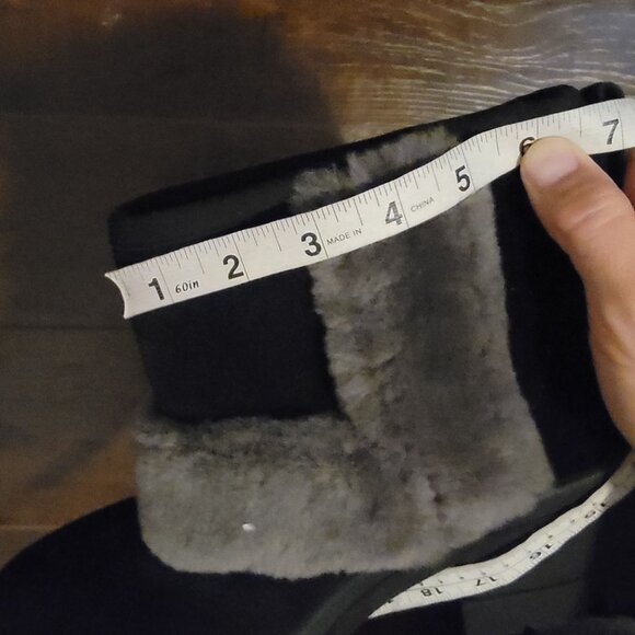 NEW UGG Brooklyn Sunburst Boots Womens 9.5 Black Suede Fur Chunky Boho Chic - Picture 10 of 11